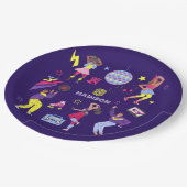 Assiettes En Carton Discoball super Roller Disco Party Retro 80s (Angle)