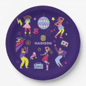 Assiettes En Carton Discoball super Roller Disco Party Retro 80s (Devant)