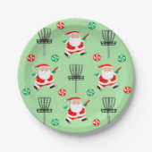 Assiettes En Carton Disque Golf Noël (Devant)