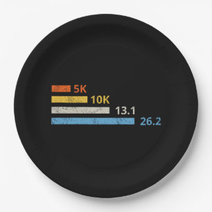Assiettes En Carton Distances de course I - 5K 10K 13,1 26,2 Marathoni