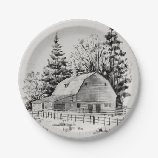 Assiettes En Carton Distant Barre Sketch I (Devant)