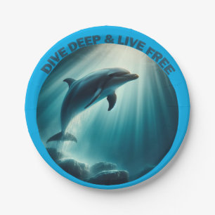 Assiettes En Carton Dive Deep Live Dolphin gratuit