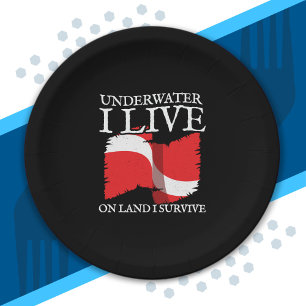Assiettes En Carton Diver Down - Scuba Diving Quotes