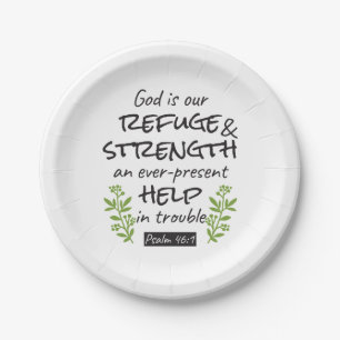 Assiettes En Carton Divine Refuge - Psaume 46:1 pour le Confort Spirit