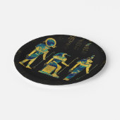 Assiettes En Carton Divinités égyptiennes sur des hiéroglyphes or et (Angle)