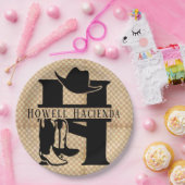 Assiettes En Carton Diviser le monogramme de cowboy 'H' (Fête)