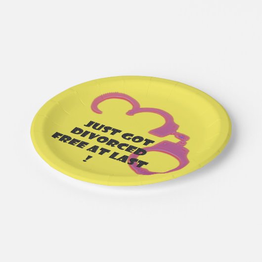 Assiettes En Carton Divorce drôle libre enfin (Angle)