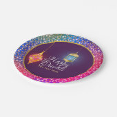 Assiettes En Carton Diwali Bollywood Lanterns Sparkings Personnalisé (Angle)