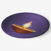 Assiettes En Carton Diwali Diya arrière - plan violet (Angle)