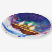 Assiettes En Carton Diwali Diyas Blue Paint Lash (Angle)