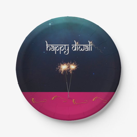 Assiettes En Carton Diwali - Plaque en papier (Devant)