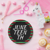 Assiettes En Carton Dix-huitième frontière rouge noire verte (Fête)