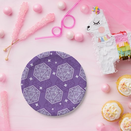 Assiettes En Carton DnD Party Dungeons & Dragons D20 Dice (Fête)