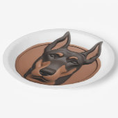 Assiettes En Carton Doberman Chien 3D inspiré (Angle)