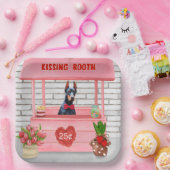 Assiettes En Carton Doberman Chien Valentine's Day Kissing Booth (Fête)