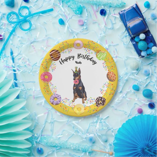 Assiettes En Carton Doberman Doberman Birthday Party Plaque papier (Fête)