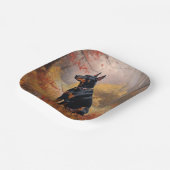 Assiettes En Carton Doberman en automne Feuilles automne Inspire (Angulaire)