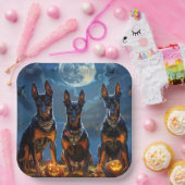 Assiettes En Carton Doberman Halloween Éffrayant (Fête)