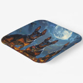 Assiettes En Carton Doberman Halloween Éffrayant (Angulaire)