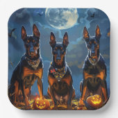 Assiettes En Carton Doberman Halloween Éffrayant (Recto)