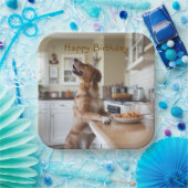 Assiettes En Carton Dog Sneaking Food (Fête)