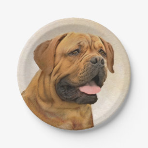 Assiettes En Carton Dogue de Bordeaux Peinture - Cute Original Chien A