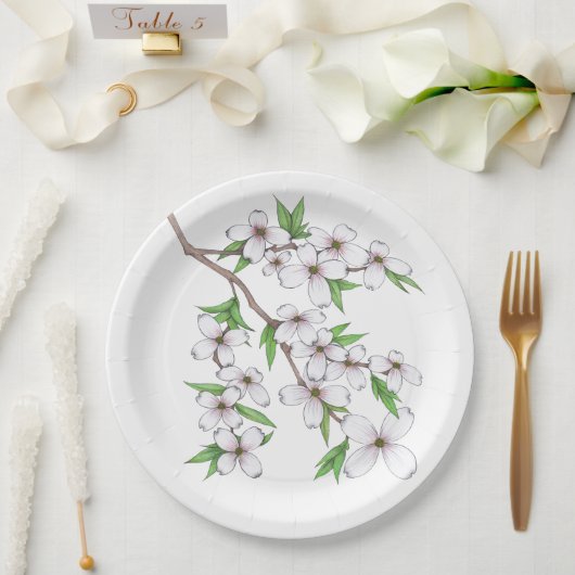 Assiettes En Carton Dogwood (Mariage)