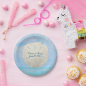Assiettes En Carton dollar de sable sur l'aquarelle (Fête)