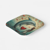 Assiettes En Carton Dolphin Love 1 (Angulaire)