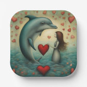 Assiettes En Carton Dolphin Love 1 (Recto)