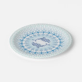 Assiettes En Carton Dolphins Mandala Bleu Blanc Nautique (Angle)