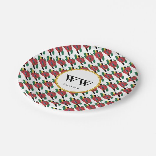 Assiettes En Carton DOMINICA FLAG Fête Anniversaire Patrimoine (Angle)