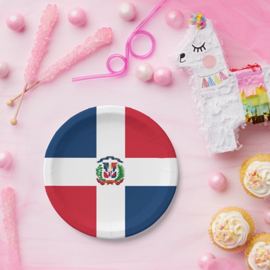 Assiettes En Carton Dominican Republic flag Paper Plate (Fête)
