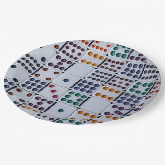 Assiettes En Carton Dominos Numéros Jeu (Angle)