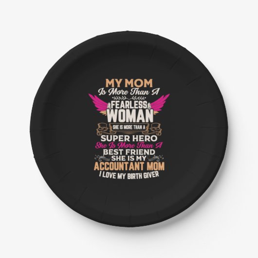 Assiettes En Carton Don comptable | Elle Est Ma Mère Comptable (Devant)