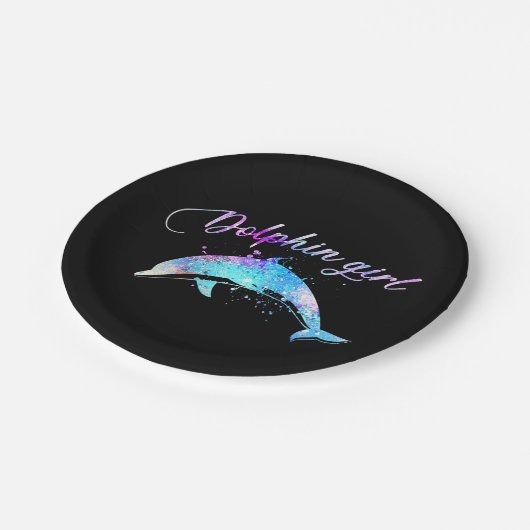 Assiettes En Carton Don Dolphin Lover| Galaxy Dolphin Girl (Angle)
