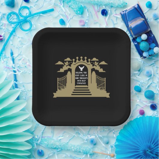 Assiettes En Carton Don funéraire en mémoire (Fête)