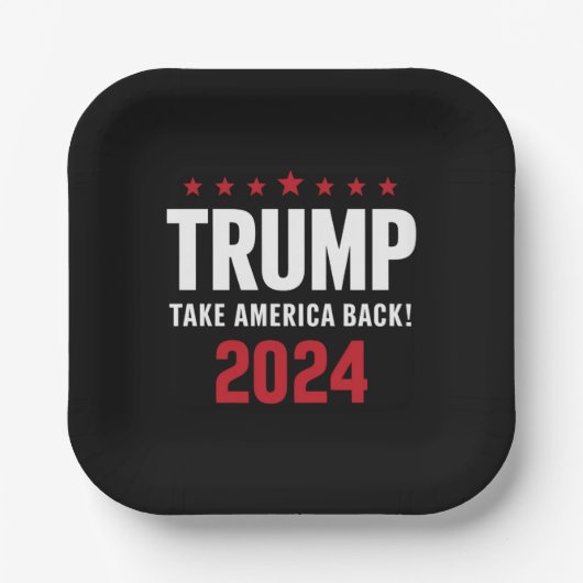 Assiettes En Carton Donald Trump 2024 redonne l'élection américaine (Recto)