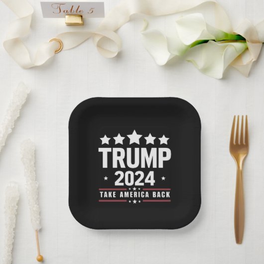 Assiettes En Carton Donald Trump 2024 redonne l'élection américaine (Mariage)