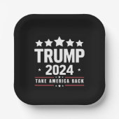 Assiettes En Carton Donald Trump 2024 redonne l'élection américaine (Recto)