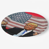 ASSIETTES EN CARTON DONALD TRUMP 4 JUILLET PLAQUES DE PAPIER DU PARTI (Angle)