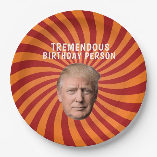 ASSIETTES EN CARTON DONALD TRUMP FUNNY ANNIVERSAIRE PLAQUES DE PAPIER (Devant)