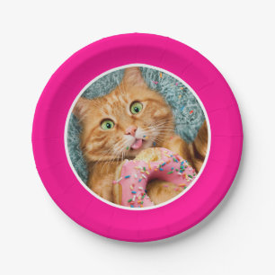 Assiettes En Carton Donateur mangeant des chats