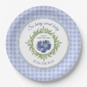 Assiettes En Carton Donc Berry Sweet Blueberry Blue Plaid Baby shower (Devant)