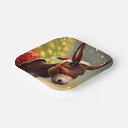 Assiettes En Carton Donkey de Noël 4 (Angulaire)