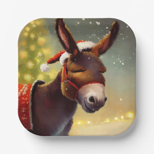 Assiettes En Carton Donkey de Noël 4 (Recto)