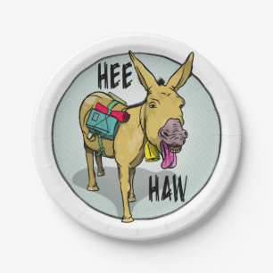 Assiettes En Carton Donkey HEE HAW
