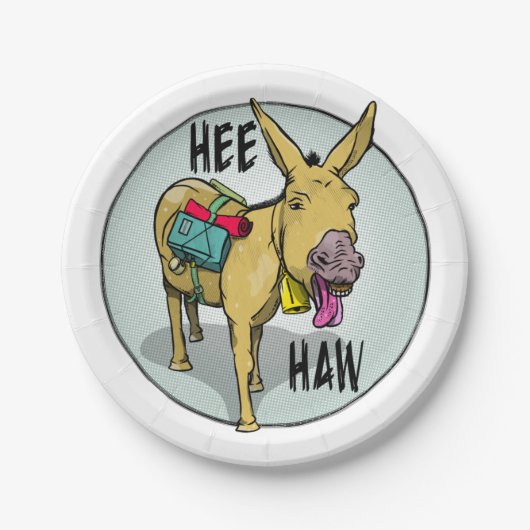 Assiettes En Carton Donkey HEE HAW (Devant)
