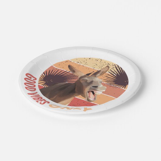 Assiettes En Carton Donkey hurlant - Good Vibes seulement (Angle)