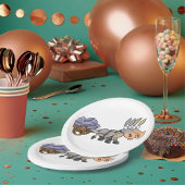 Assiettes En Carton Donkies Tirant Un Panier